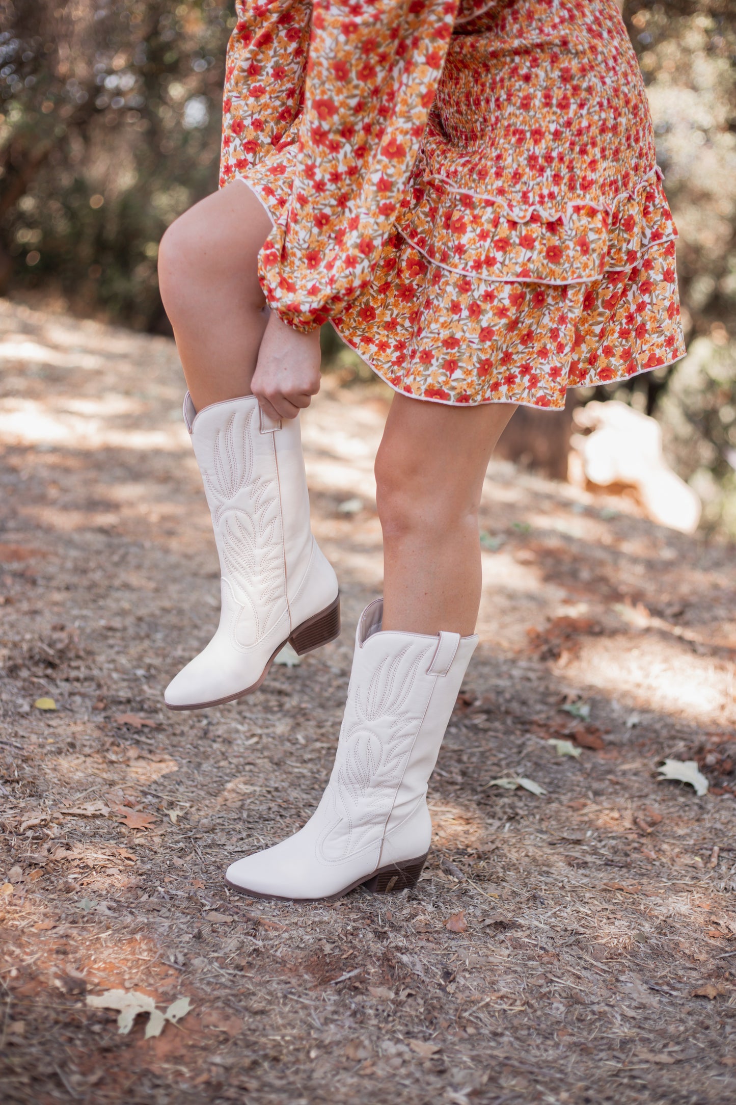 Floral Smocked Off-Shoulder Ruffled Dress