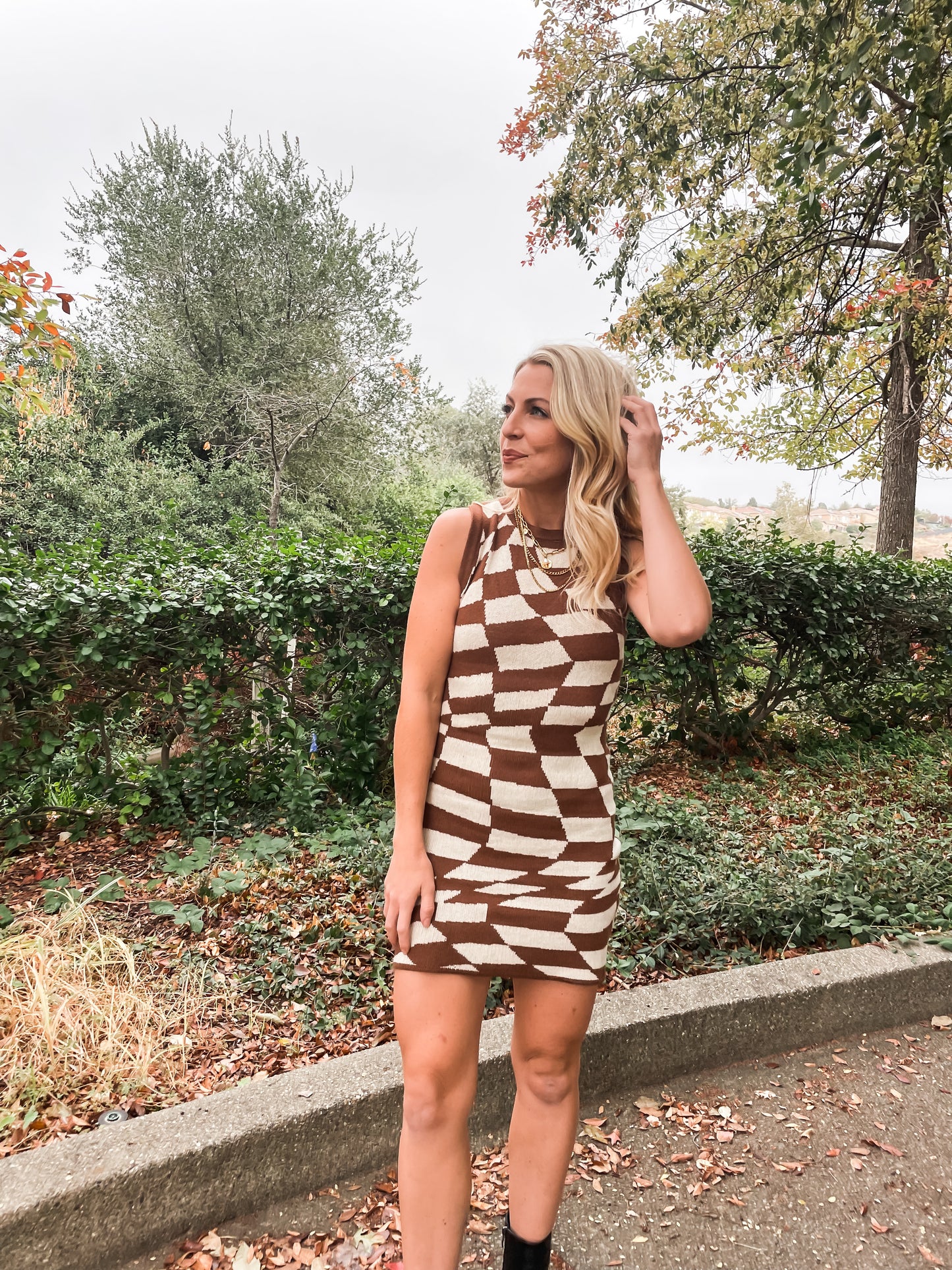 Falling for You Sleeveless Knit Dress