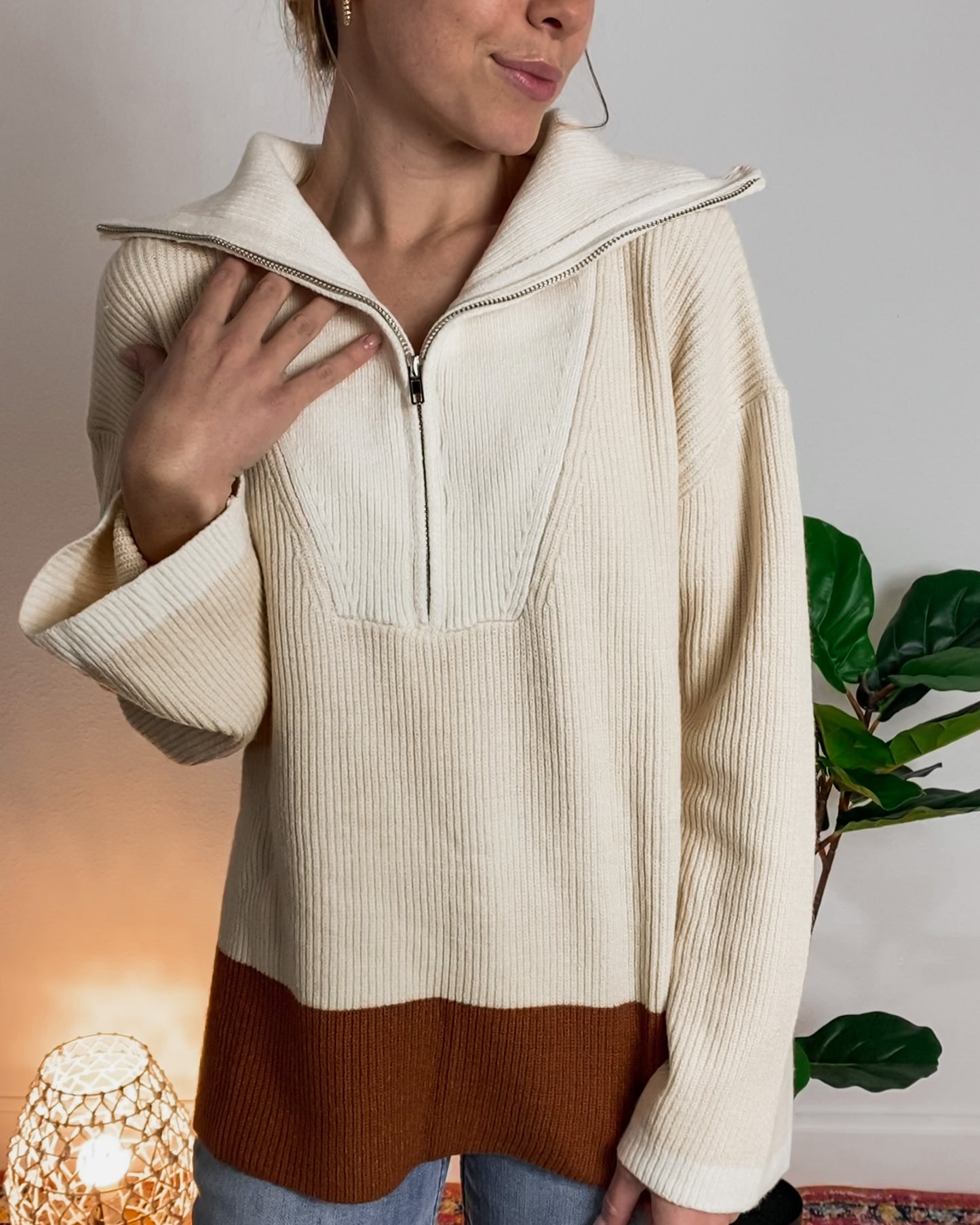 Autumn Half-Zip Knit Pullover