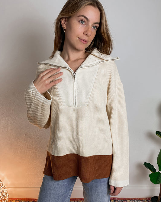 Autumn Half-Zip Knit Pullover